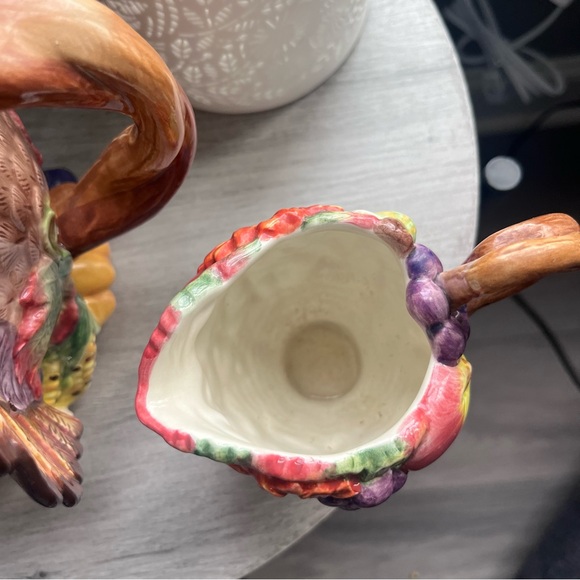 Fitz and Floyd Harvest Thanksgiving Turkey Teapot with Creamer & Sugar Bowl - Picture 7 of 16